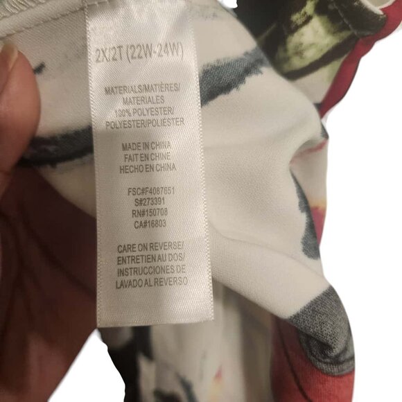 Signature Collection Dress Women Size 2X Multicolor Floral Sleeveless Scoop Neck - Picture 7 of 11